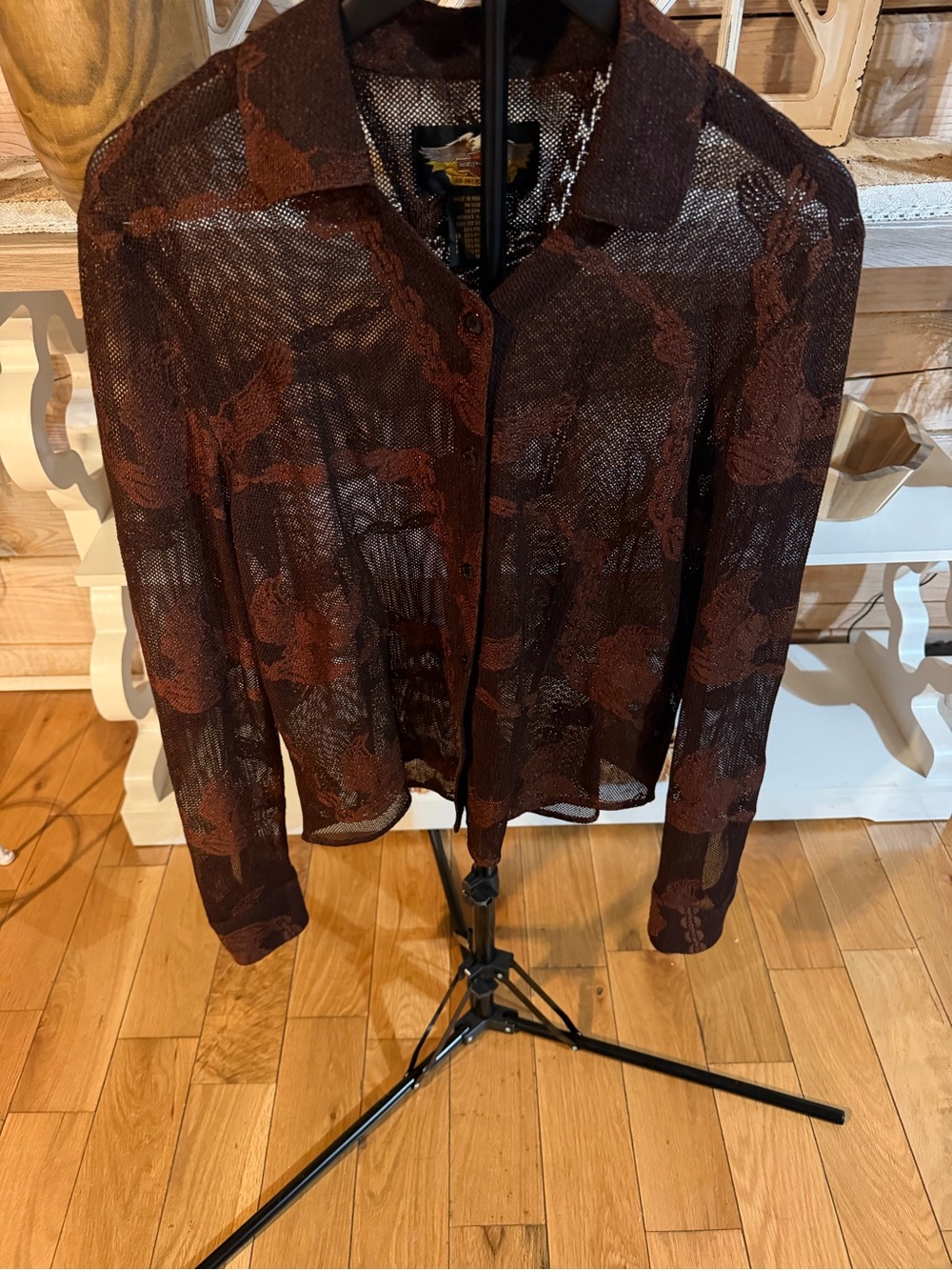 Harley-Davidson American Legend XL Sheer Mesh Eagle Button Up Shirt